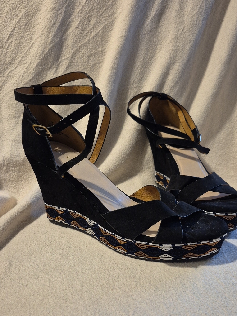 Ashley Stewart Women's 11W 11 Wide Black Wedge Shoe